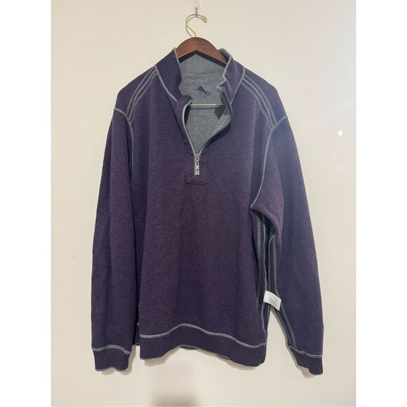 Tommy Bahama Men’s Flip Shore 1/4 -Zip Reversible Sweatshirt Men’s Size Large - Picture 6 of 11